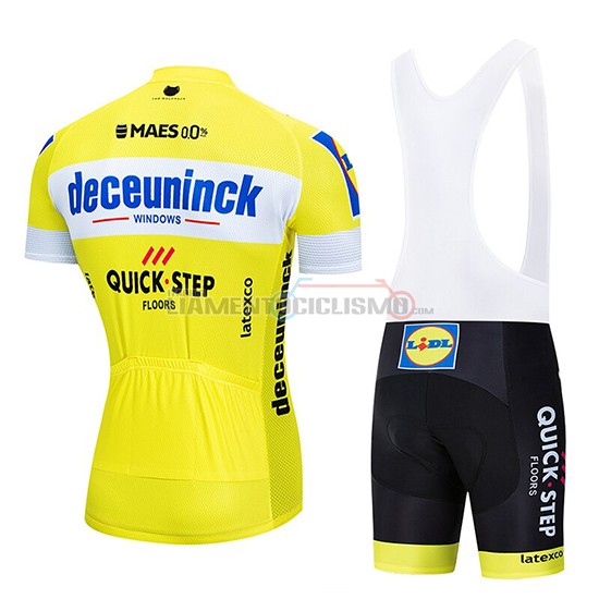 Abbigliamento Ciclismo Deceuninck Quick Step Manica Corta 2019 Giallo Bianco
